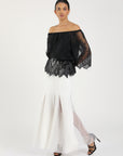 Liz Crepe Skirt White