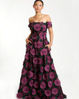 Valerie Floral Gown Plum