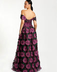Valerie Floral Gown Plum