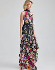 EMILIE GOWN - BLACK MULTI