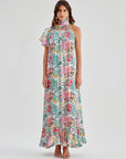 Caroline Silk Printed Dress Multicolor