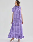 Caroline Silk Printed Dress Violet