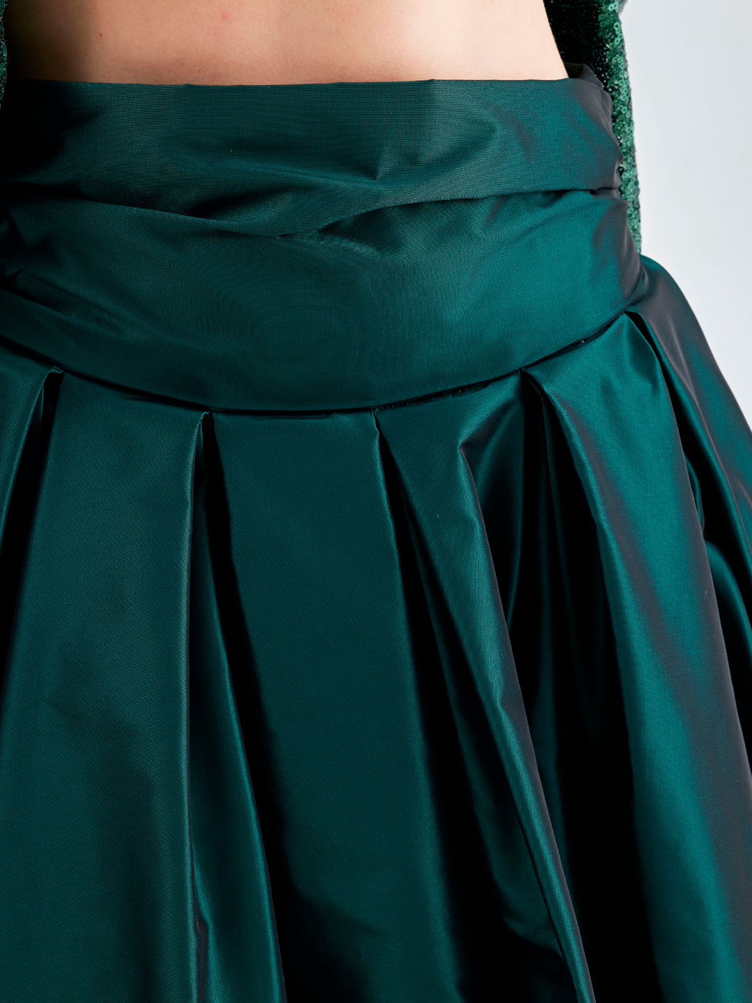 ENDA TAFFETA SKIRT GREEN