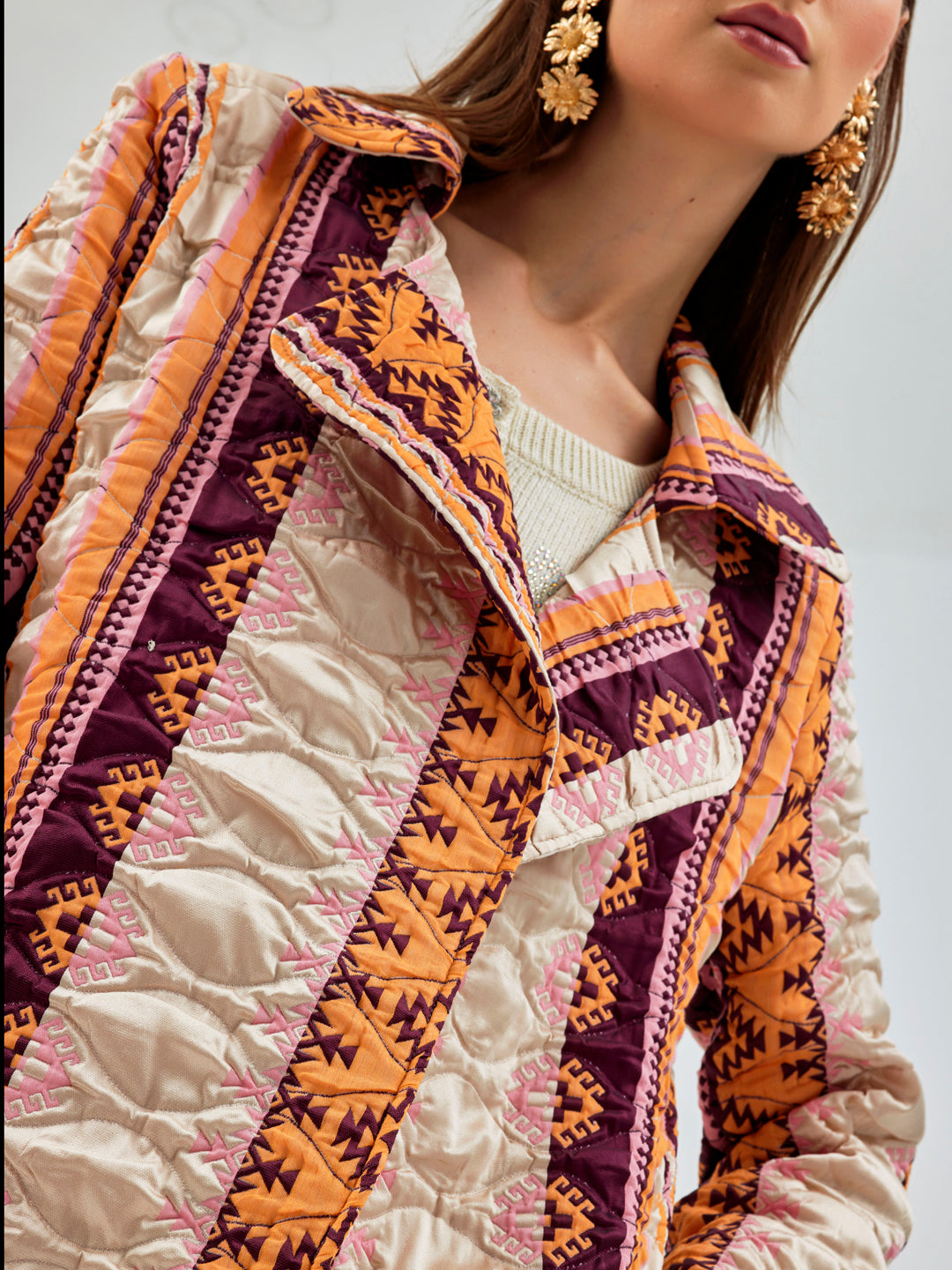 Evie Jacket Pearl with lively fringed design and versatile style