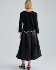MARGAUX CARDIGAN JACKET - BLACK WHITE