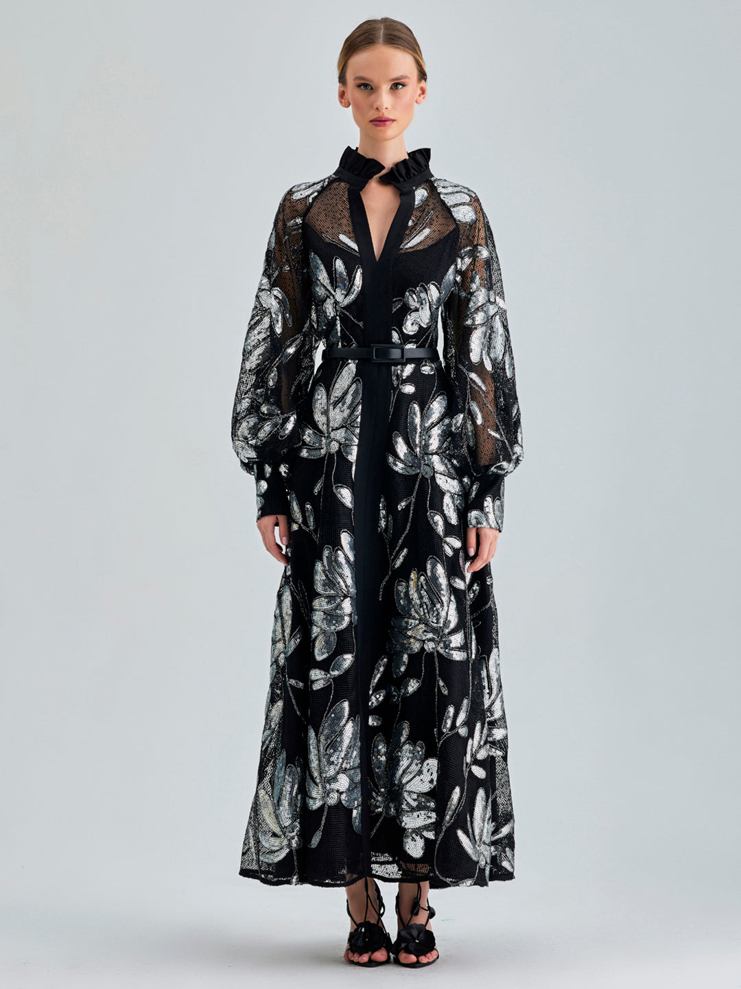 GRACE DRESS SILVER BLACK