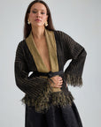 ELARIS CARDIGAN JACKET - BLACK GOLD