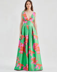 Lea Gown Green Coral
