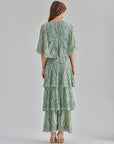 Zoya Cape Dress Green