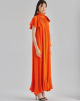 Caroline Silk Dress Orange
