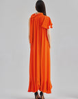 Caroline Silk Dress Orange
