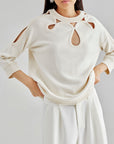 Romi Cut-Out Sweater Ivory