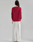 Romi Cut-Out Sweater Fucshia