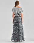 Pia Floral Skirt Grey