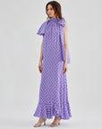 Caroline Silk Printed Dress Violet