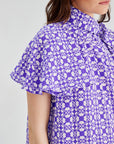 Caroline Silk Printed Dress Violet