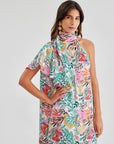Caroline Silk Printed Dress Multicolor