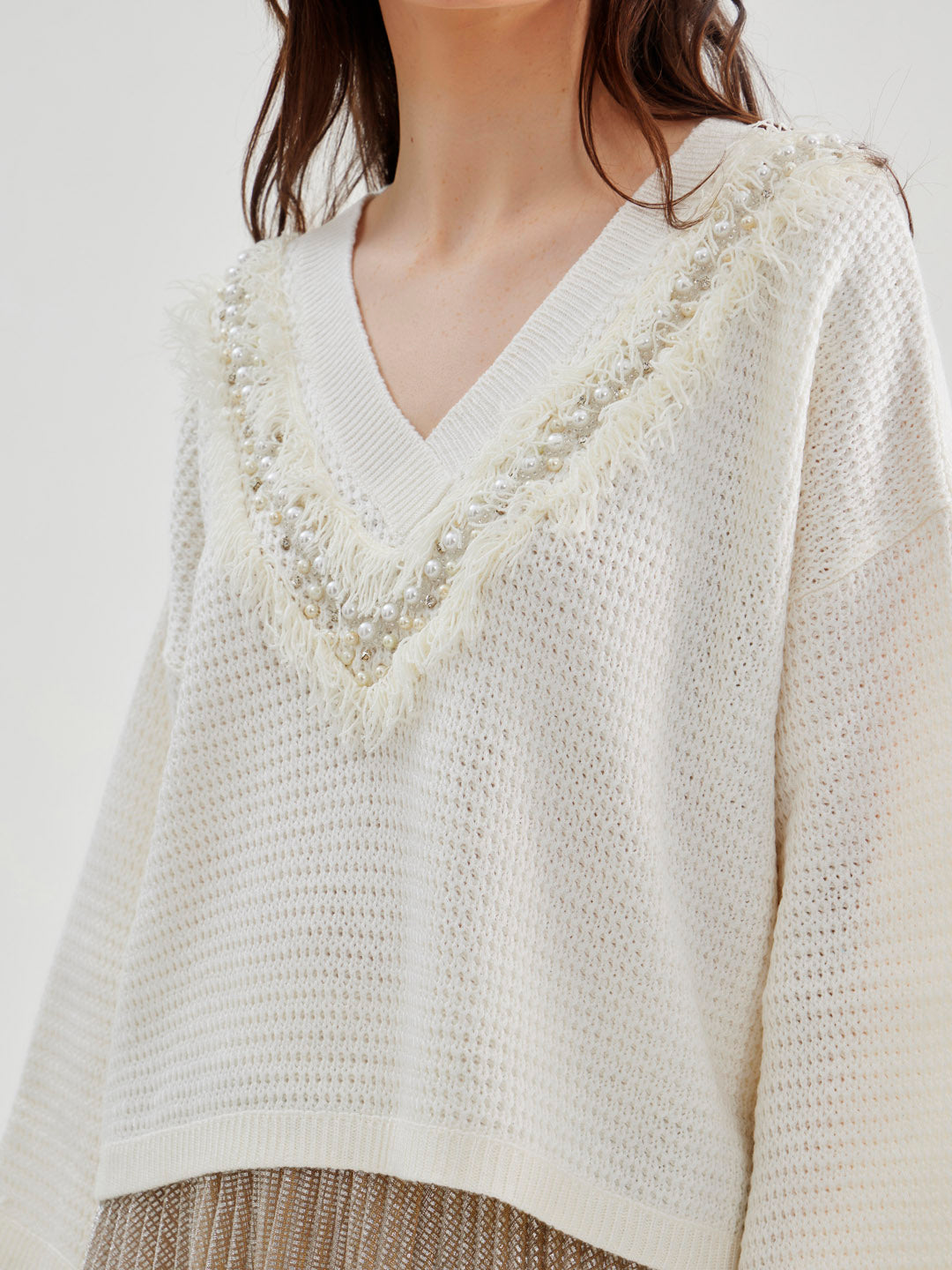 Pia Pearl-Embellished Sweater