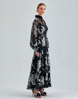 GRACE DRESS SILVER BLACK