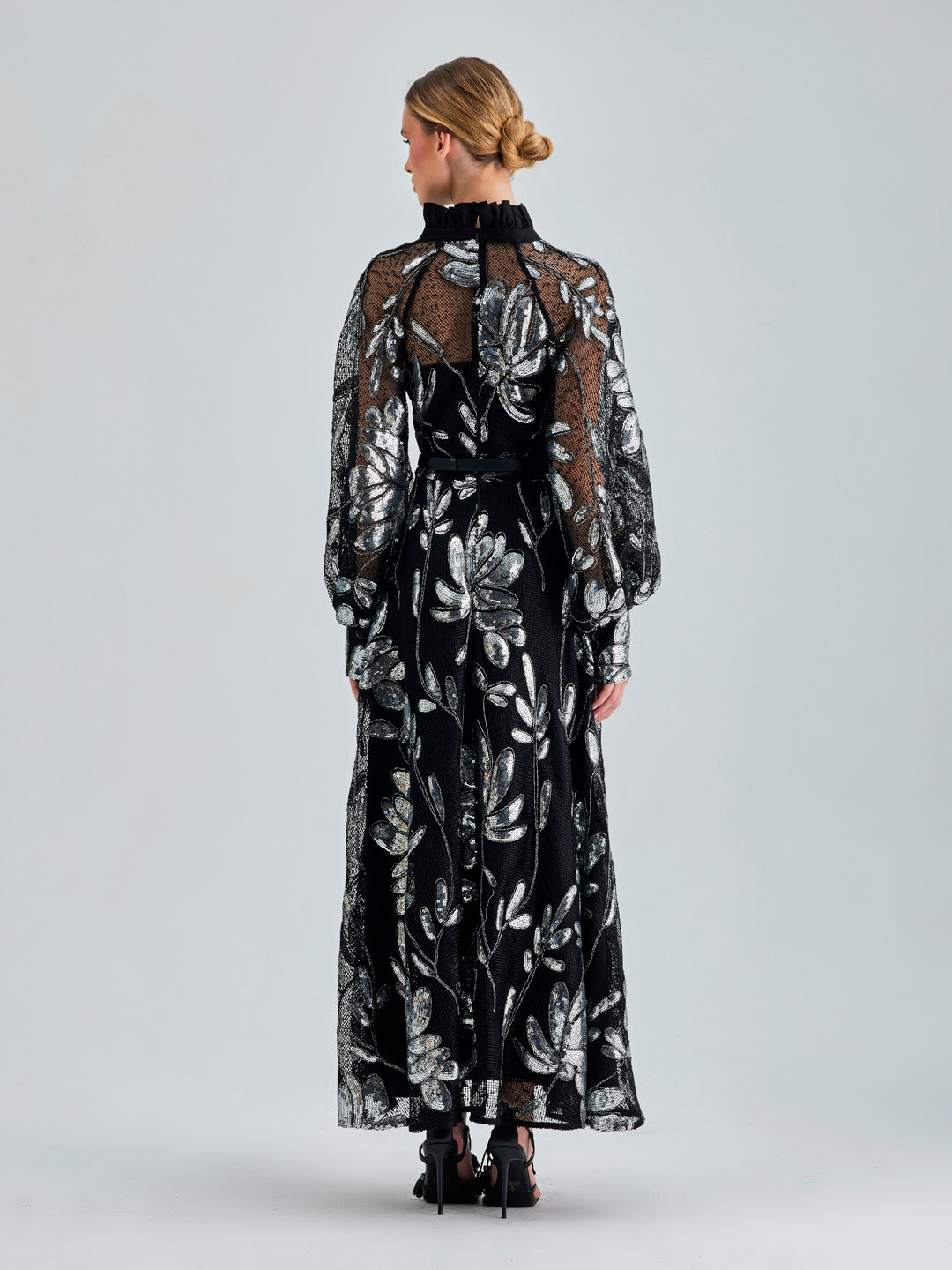 GRACE DRESS SILVER BLACK