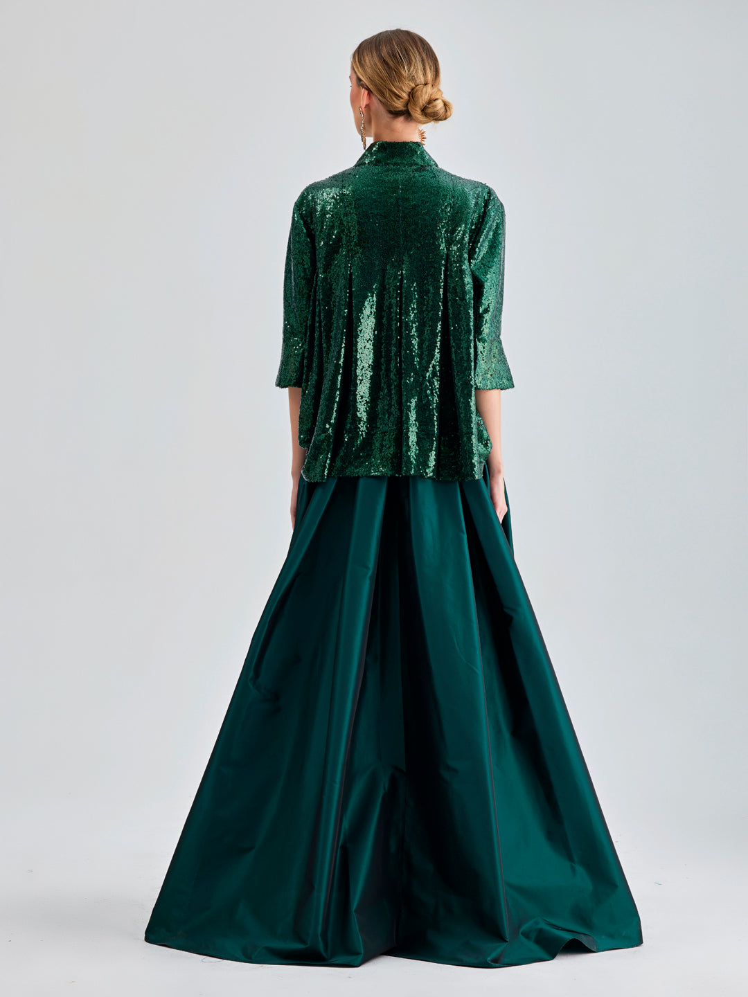 ENDA TAFFETA SKIRT GREEN