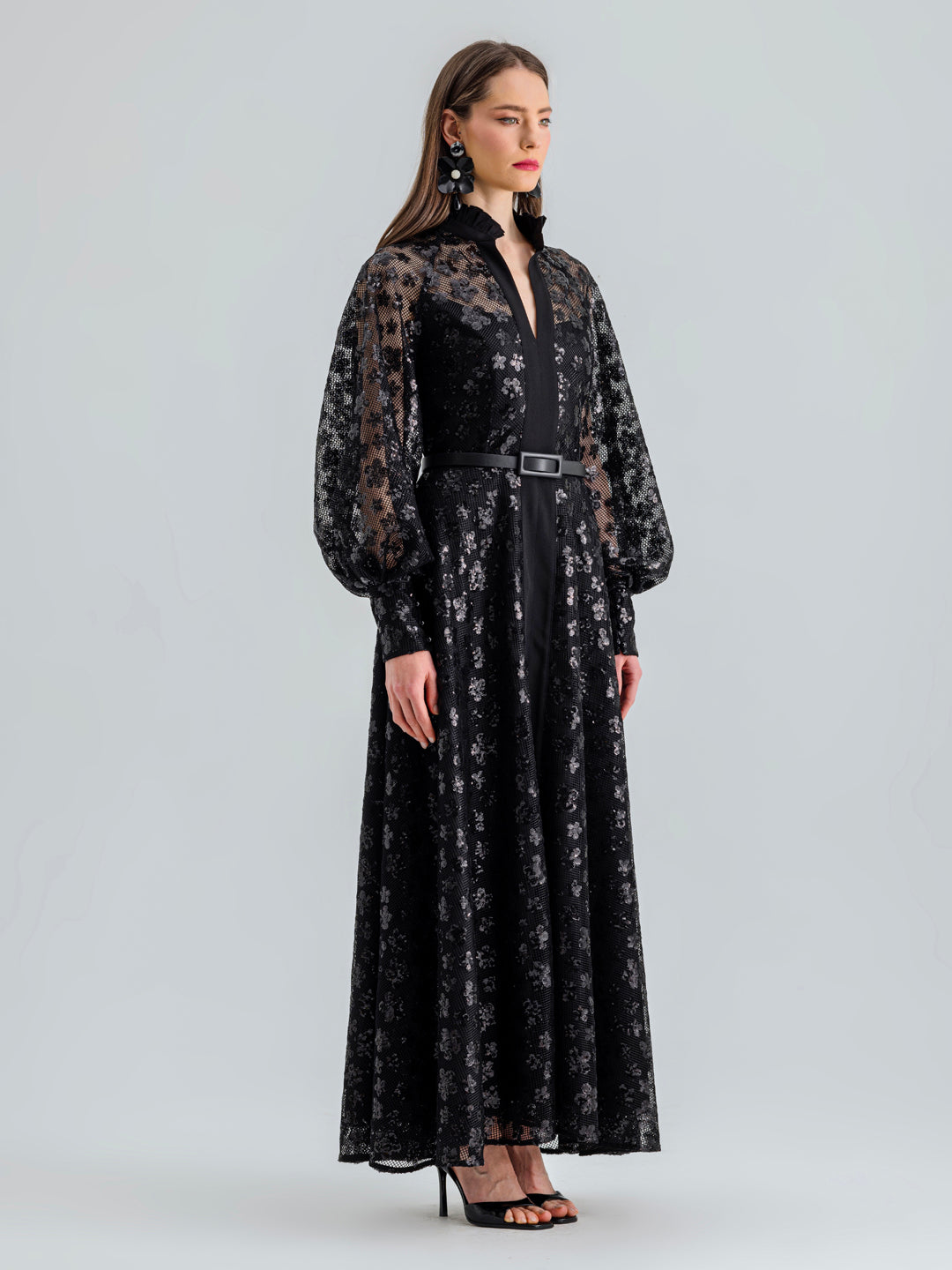 GRACE DRESS SEQUIN BLACK