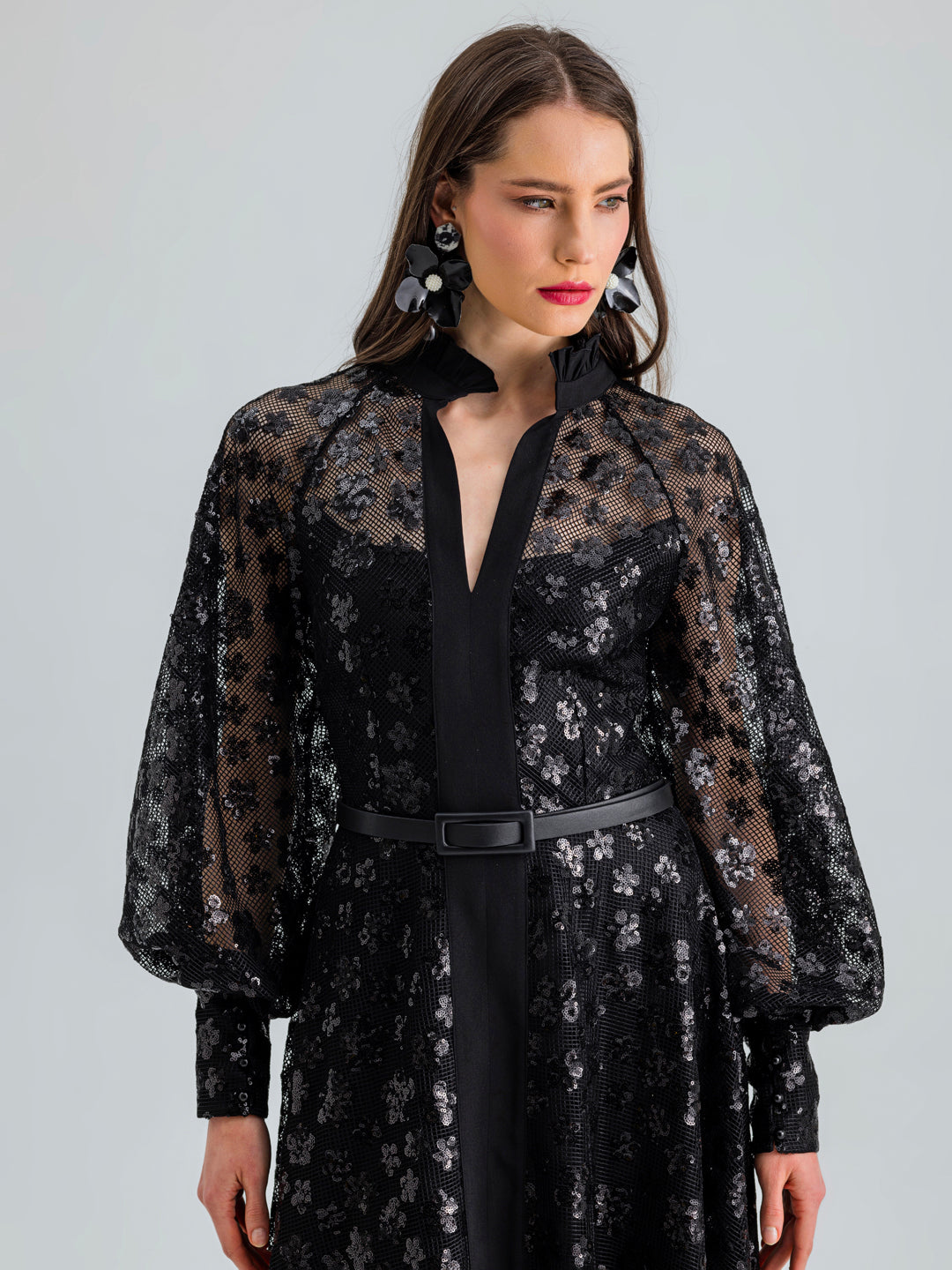GRACE DRESS SEQUIN BLACK