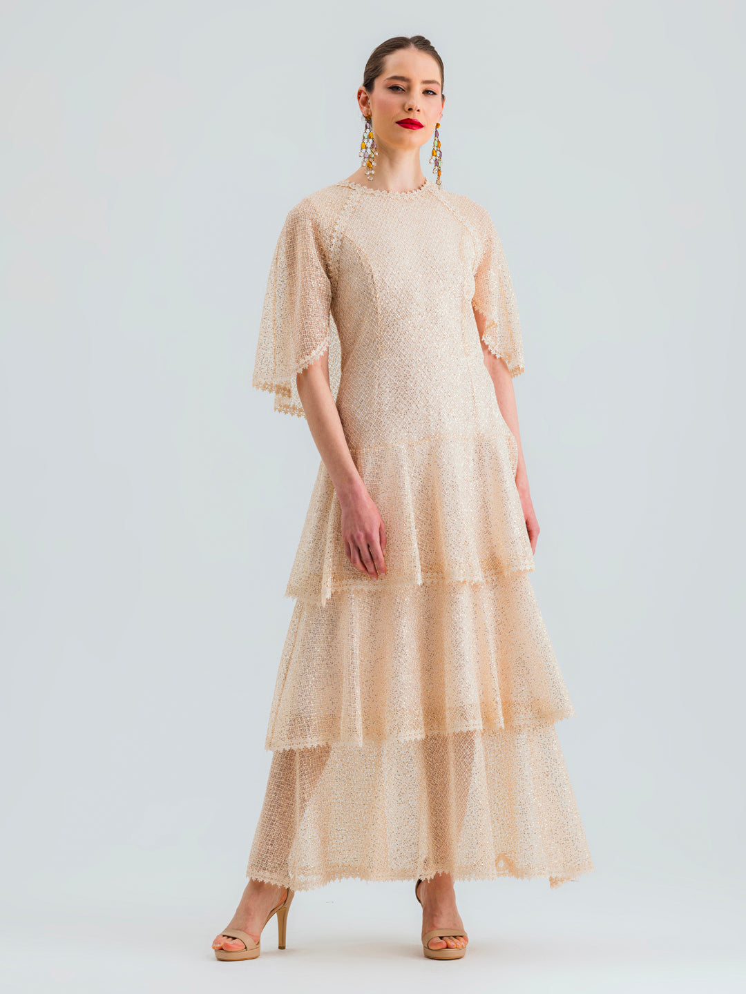 ZOYA DRESS SEQUIN BEIGE