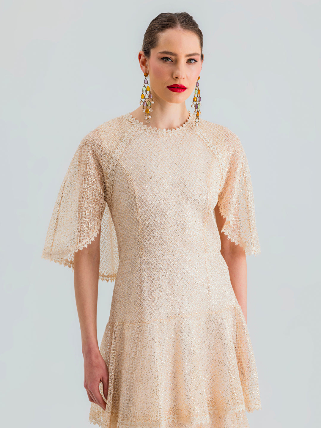 ZOYA DRESS SEQUIN BEIGE