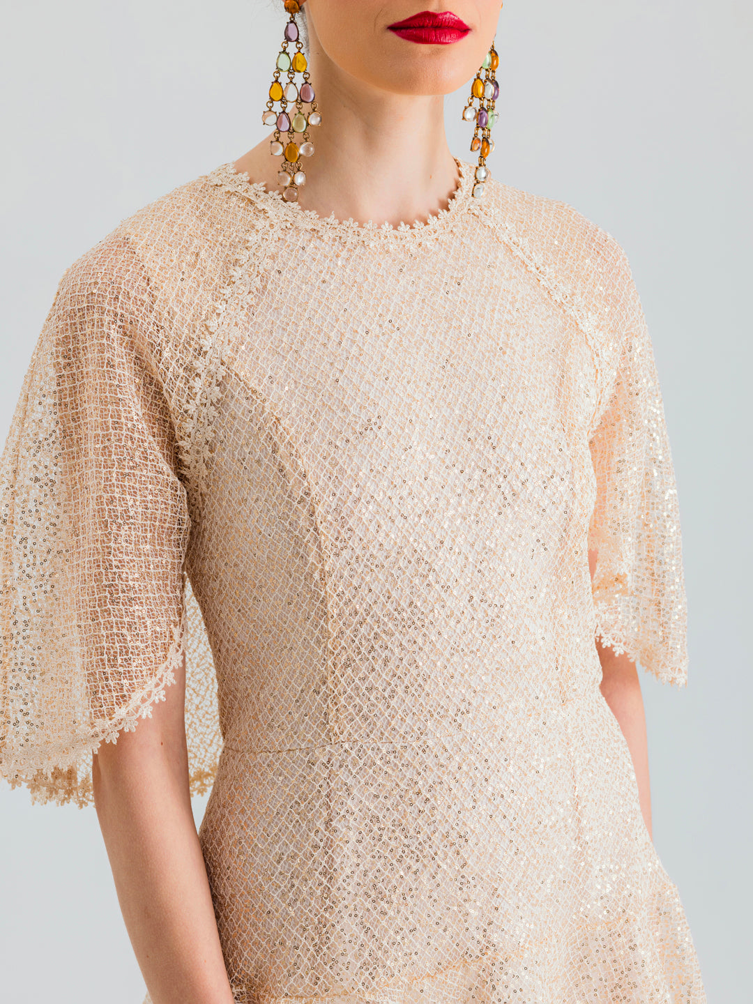 ZOYA DRESS SEQUIN BEIGE