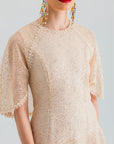 ZOYA DRESS SEQUIN BEIGE
