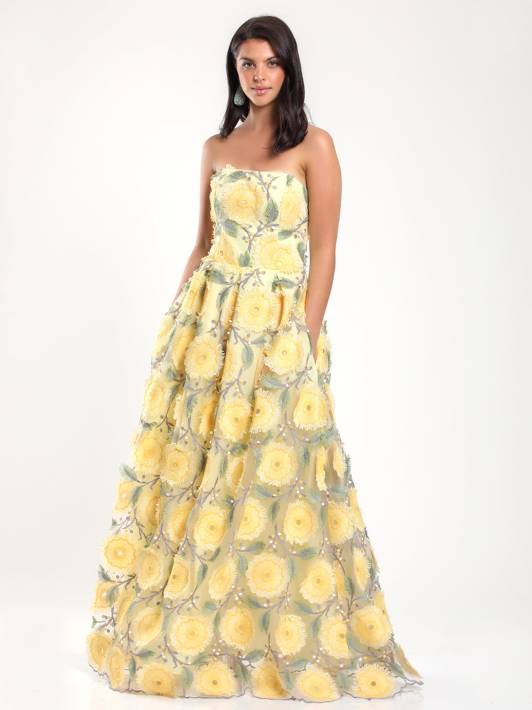 Valerie Floral Gown Yellow