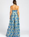 Valerie Floral Gown Blue