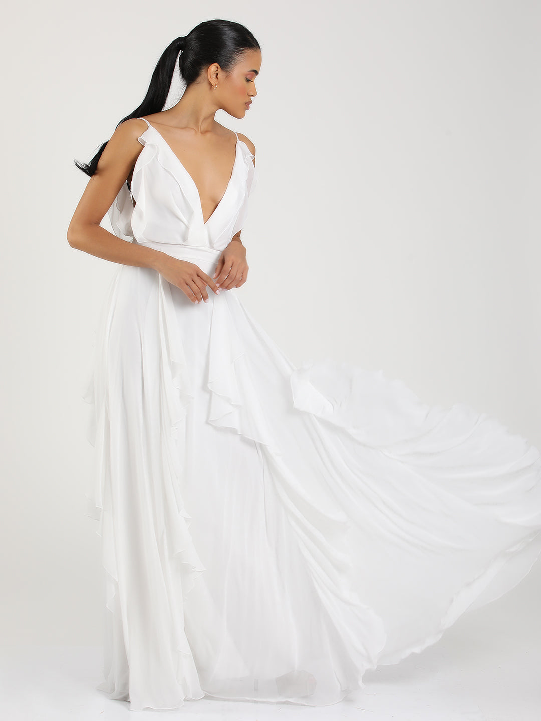 Ciara Ruffled Dress White
