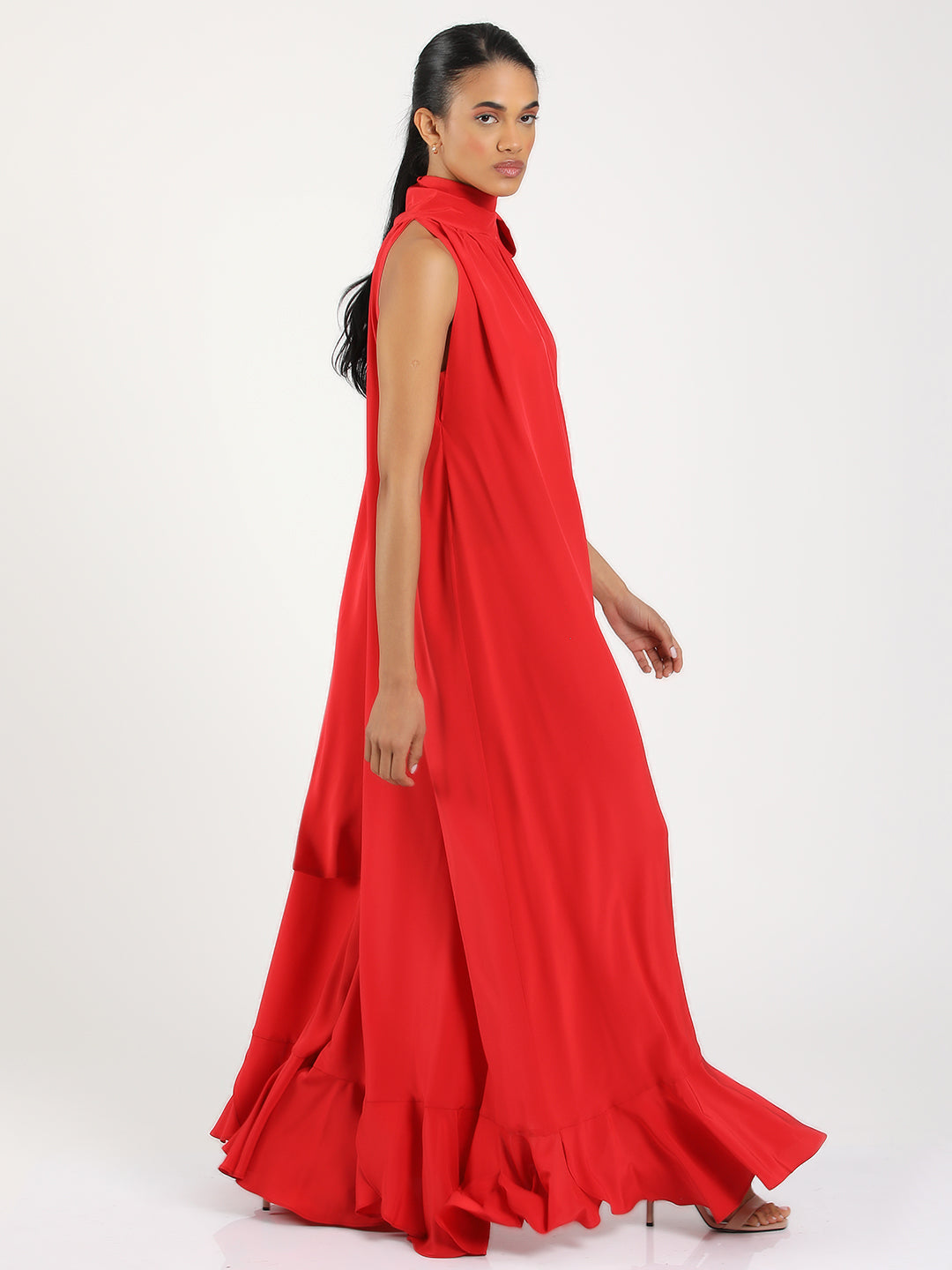 Caro Silk Dress Red