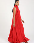 Caro Silk Dress Red