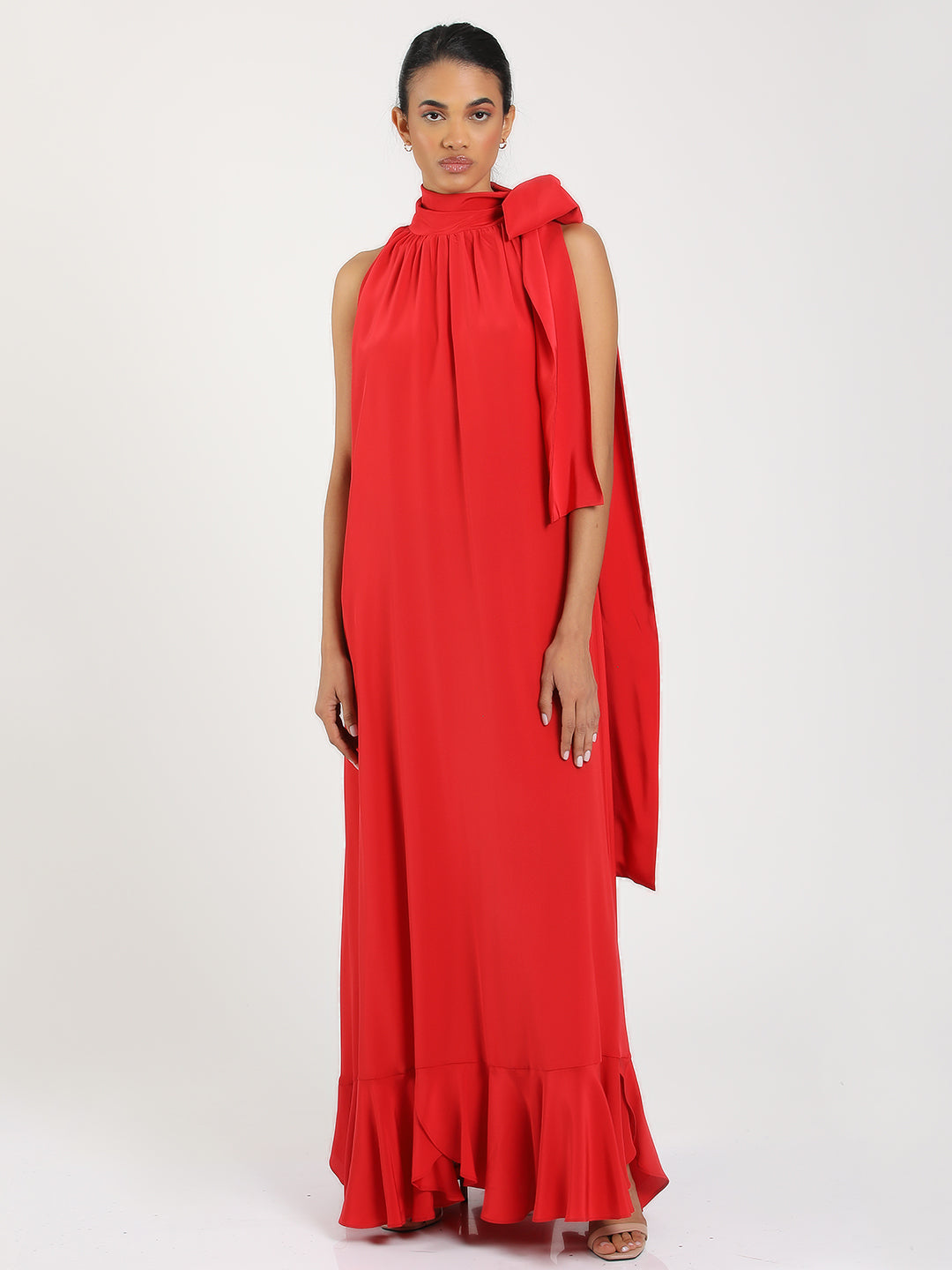 Caro Silk Dress Red