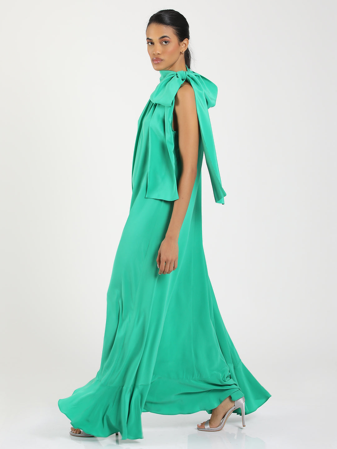 Caro Silk Dress Turquoise