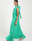 Caro Silk Dress Turquoise