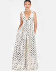 Lea Sequin Embellished Gown White