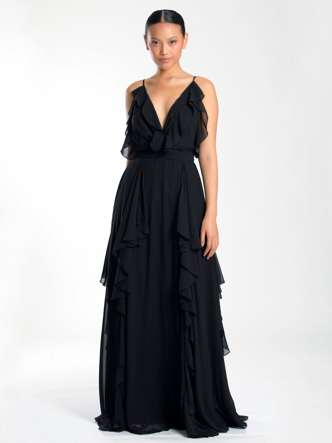 Ciara Ruffled Dress Black
