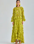 Amal Set Green floral lace two-piece outfit for spring