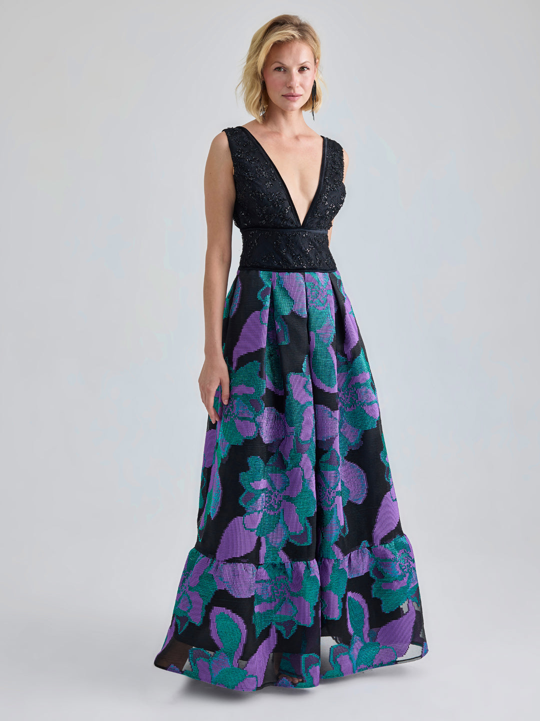 LUMI GOWN - BLACK MULTI