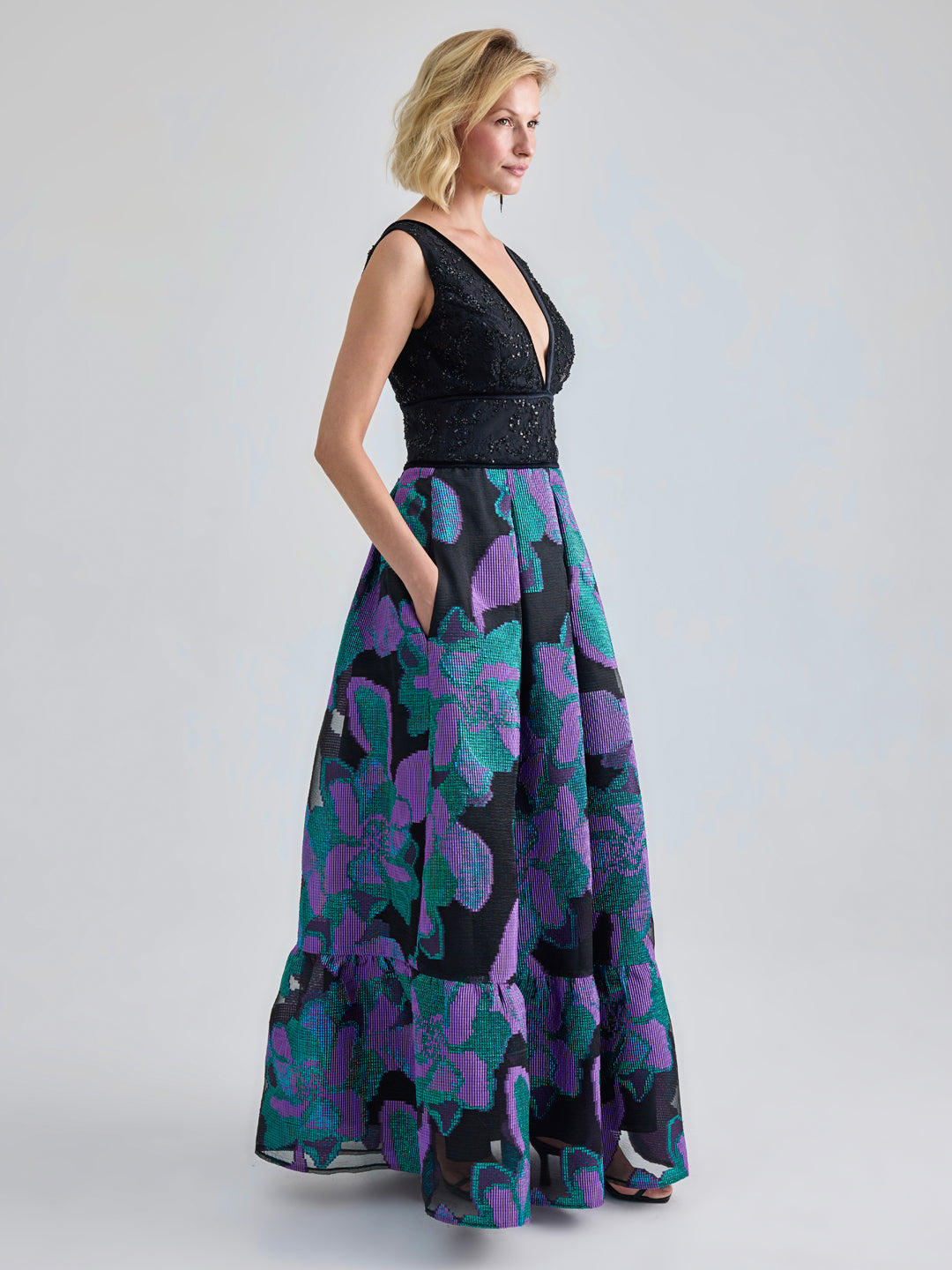 LUMI GOWN - BLACK MULTI