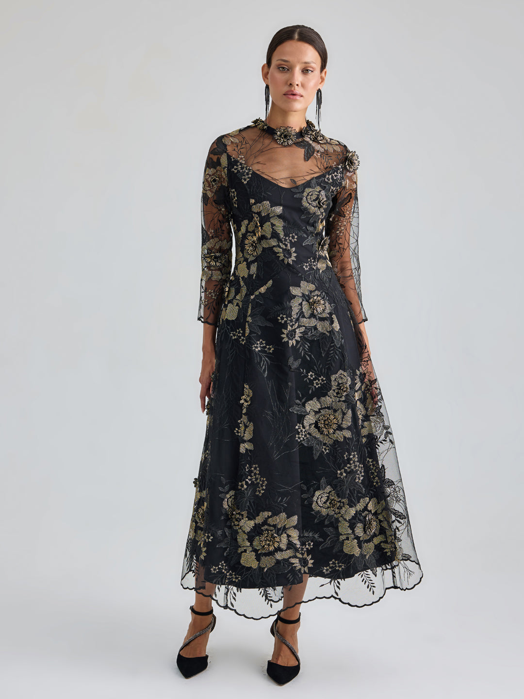 SIGRID DRESS - BLACK GOLD