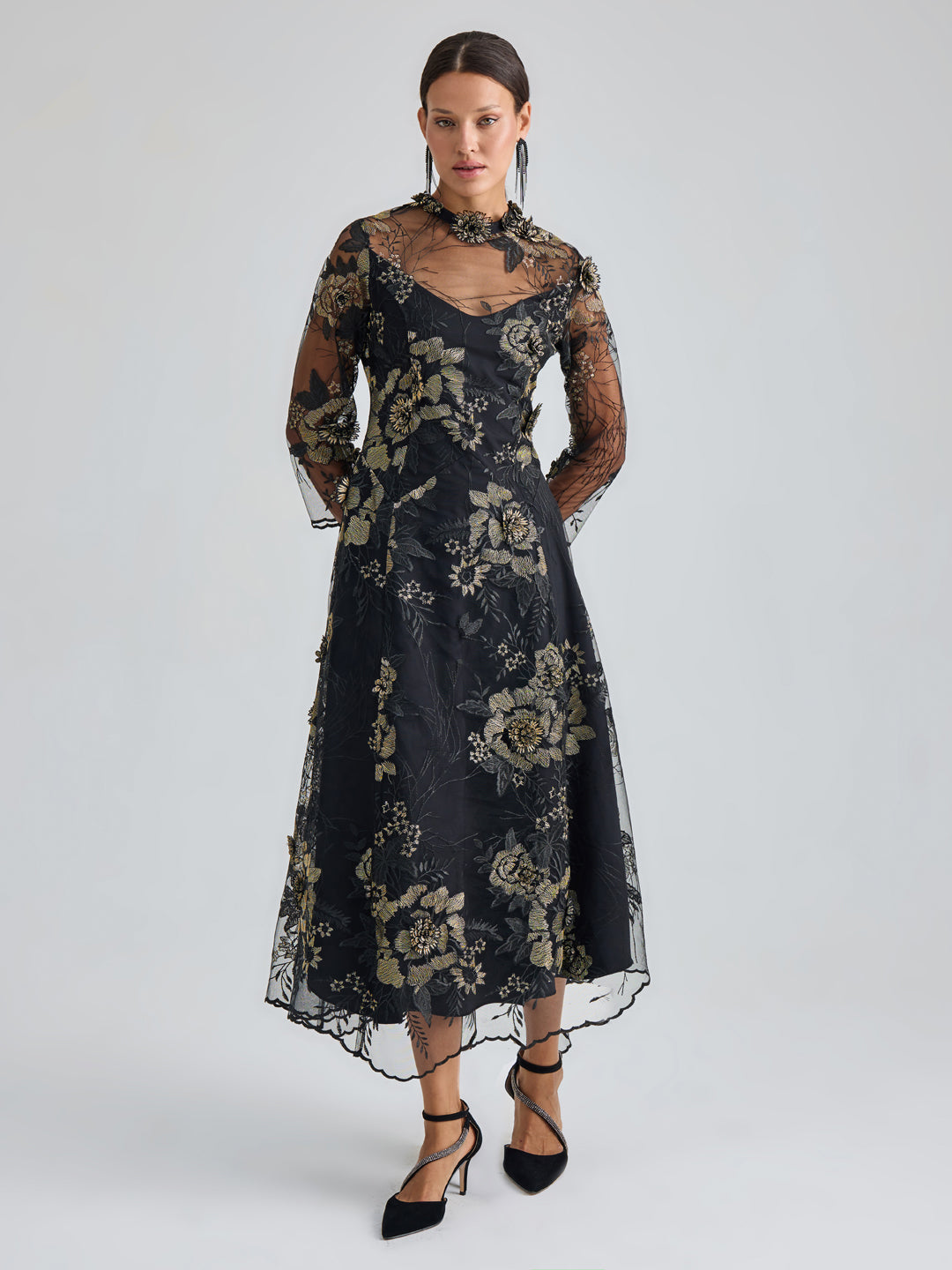 SIGRID DRESS - BLACK GOLD