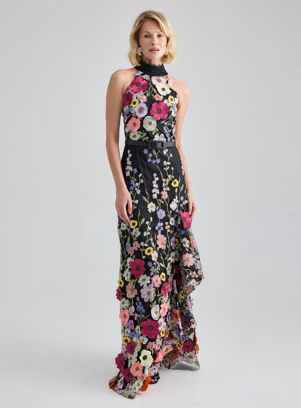 EMILIE GOWN - BLACK MULTI