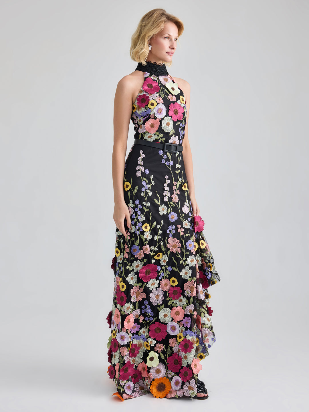 EMILIE GOWN - BLACK MULTI
