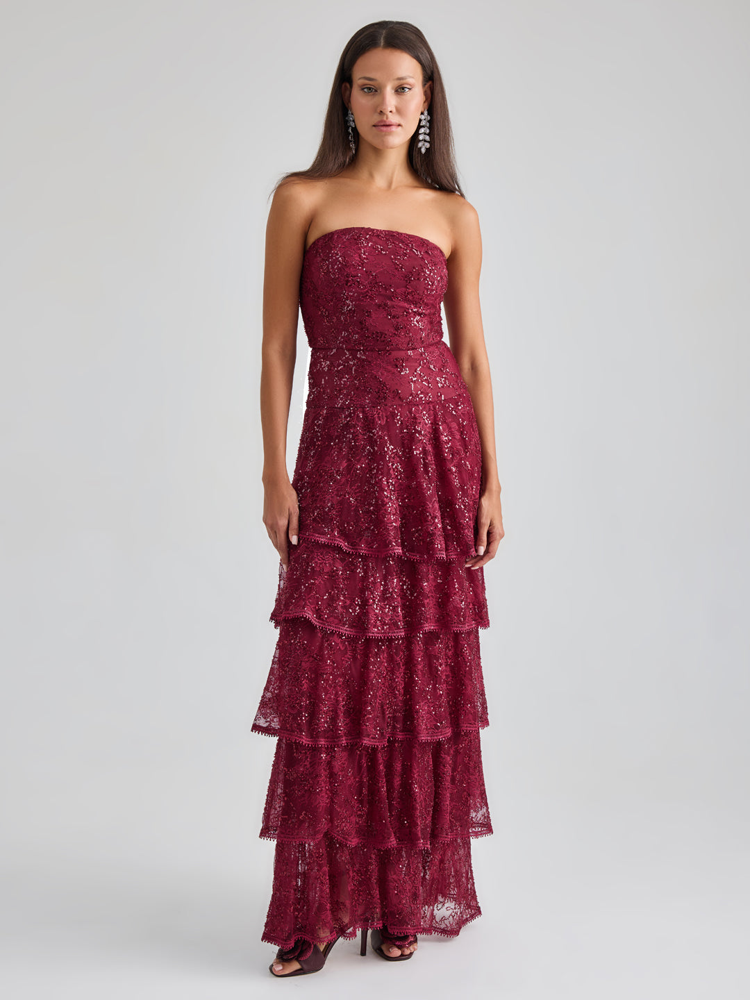 DOLORES GOWN - BURGUNDY