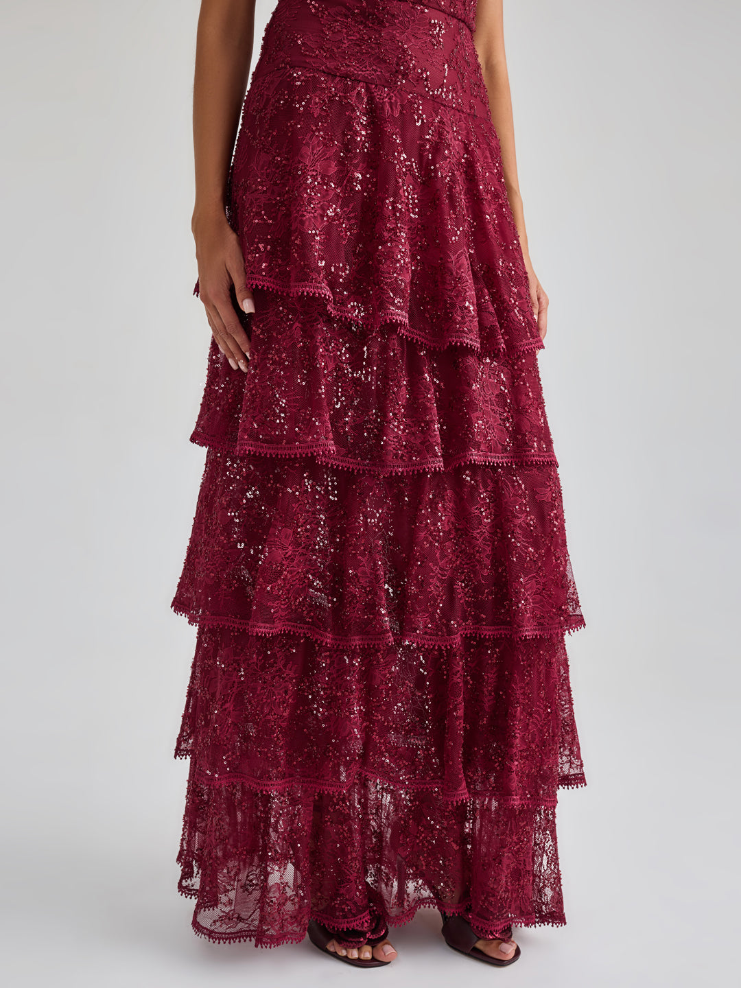DOLORES GOWN - BURGUNDY